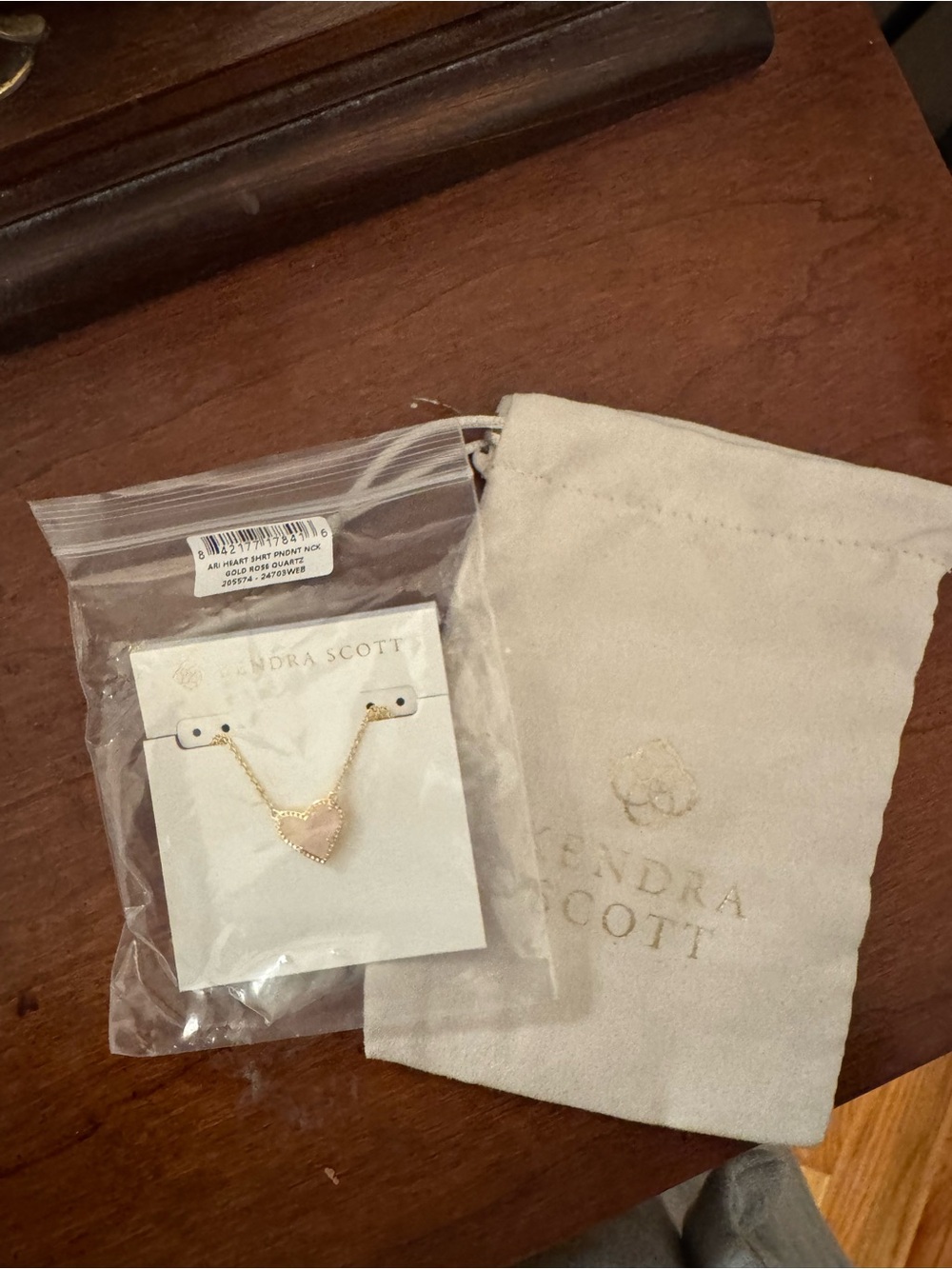 NWT Kendra Scott Pink Heart Pendant Necklace - Gold